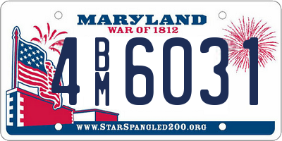 MD license plate 4BM6031