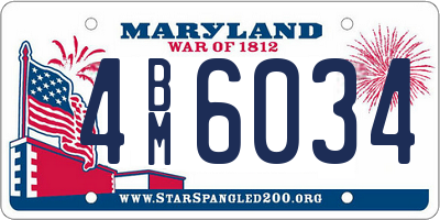 MD license plate 4BM6034