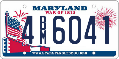MD license plate 4BM6041