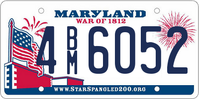 MD license plate 4BM6052