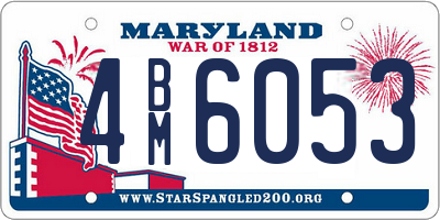 MD license plate 4BM6053