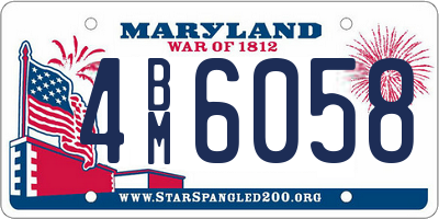 MD license plate 4BM6058