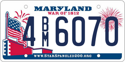 MD license plate 4BM6070