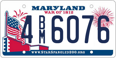 MD license plate 4BM6076