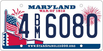 MD license plate 4BM6080