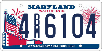 MD license plate 4BM6104