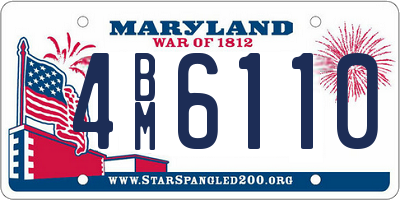 MD license plate 4BM6110