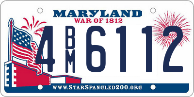 MD license plate 4BM6112