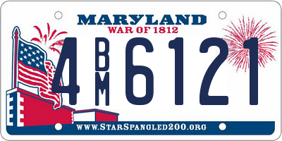 MD license plate 4BM6121