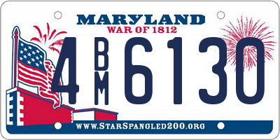 MD license plate 4BM6130