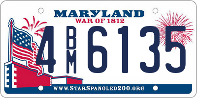 MD license plate 4BM6135