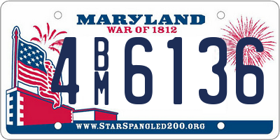 MD license plate 4BM6136