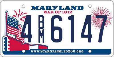 MD license plate 4BM6147