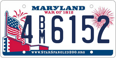 MD license plate 4BM6152