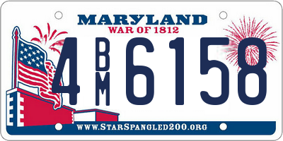 MD license plate 4BM6158