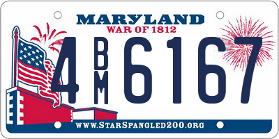 MD license plate 4BM6167