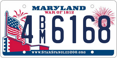 MD license plate 4BM6168