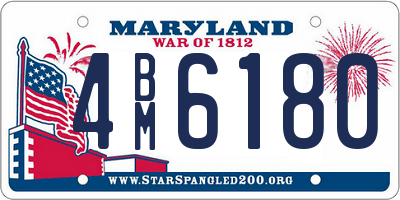 MD license plate 4BM6180