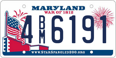 MD license plate 4BM6191