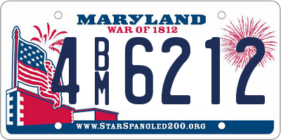 MD license plate 4BM6212