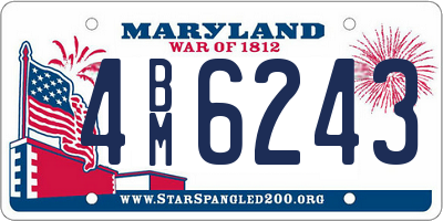 MD license plate 4BM6243