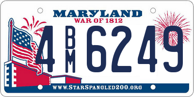 MD license plate 4BM6249
