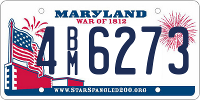 MD license plate 4BM6273