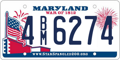 MD license plate 4BM6274