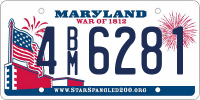 MD license plate 4BM6281