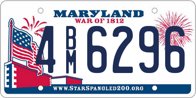 MD license plate 4BM6296