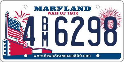 MD license plate 4BM6298