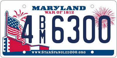 MD license plate 4BM6300