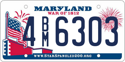 MD license plate 4BM6303