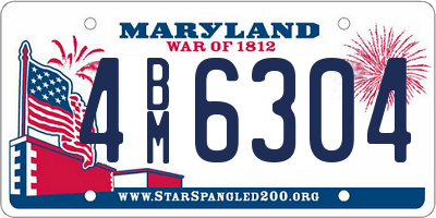 MD license plate 4BM6304