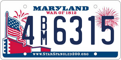 MD license plate 4BM6315