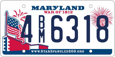 MD license plate 4BM6318