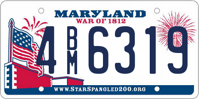 MD license plate 4BM6319