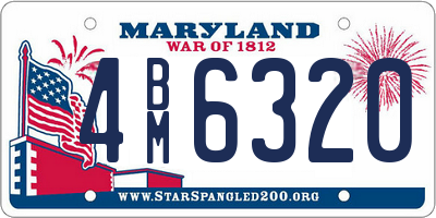 MD license plate 4BM6320