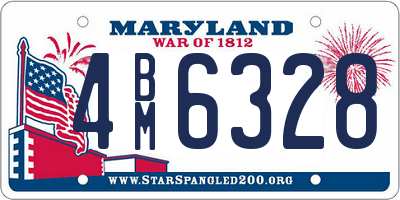 MD license plate 4BM6328