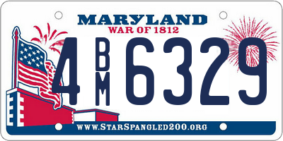 MD license plate 4BM6329