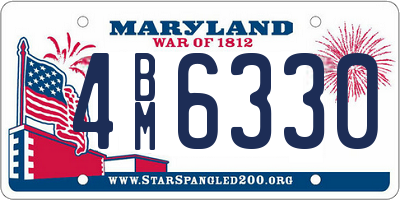 MD license plate 4BM6330