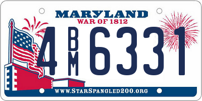 MD license plate 4BM6331