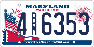 MD license plate 4BM6353