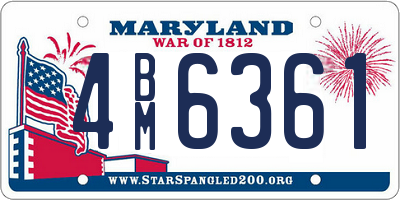 MD license plate 4BM6361