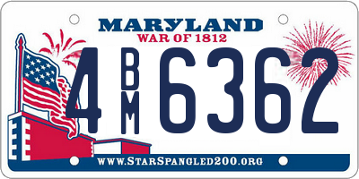 MD license plate 4BM6362
