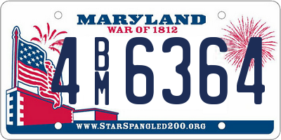 MD license plate 4BM6364