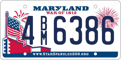MD license plate 4BM6386