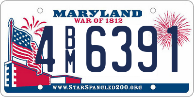 MD license plate 4BM6391