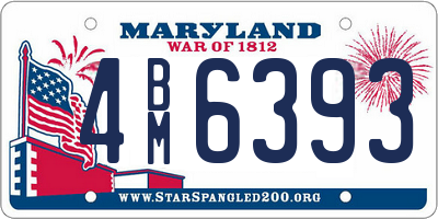 MD license plate 4BM6393