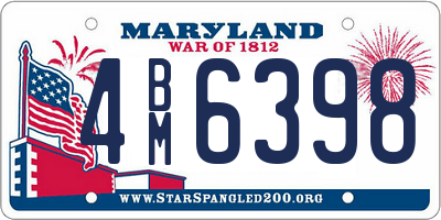 MD license plate 4BM6398